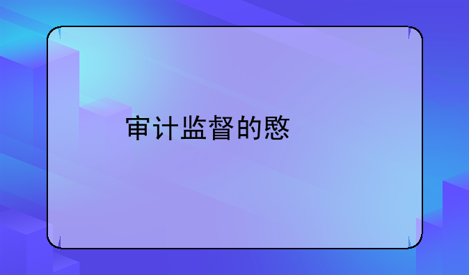 审计监督的意义