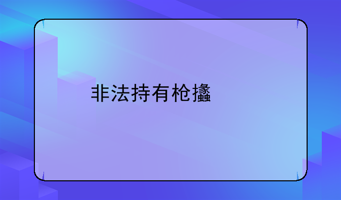 非法持有枪支罪