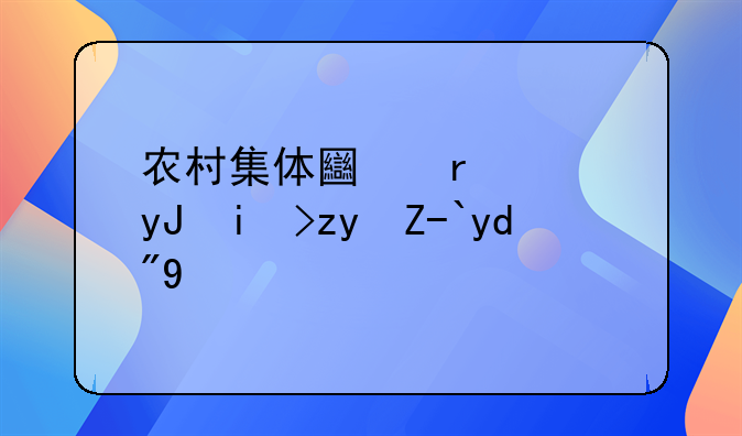 农村集体土地使用权租赁合同