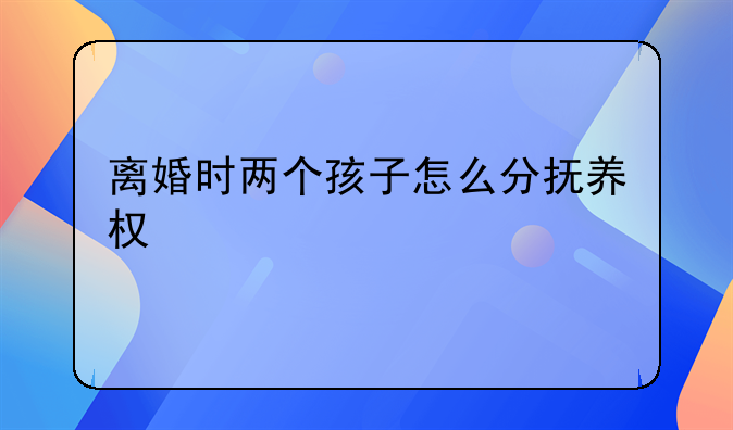 离婚时两个孩子怎么分抚养权