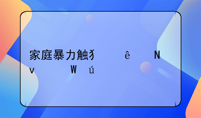 家庭暴力触犯了哪条法律