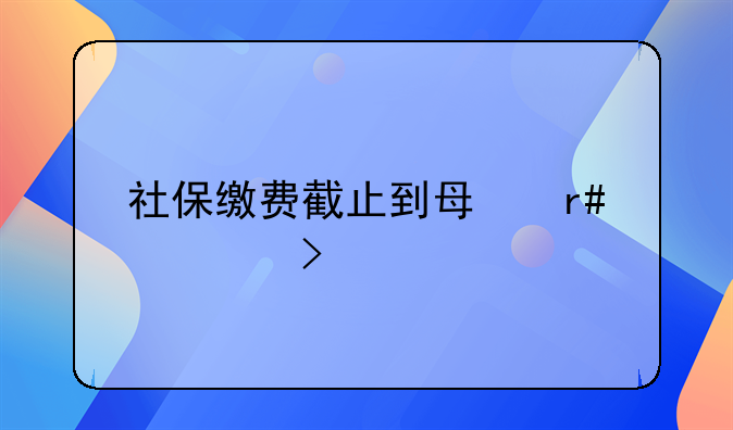 社保缴费截止到每月几号