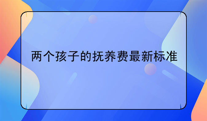 两个孩子的抚养费最新标准