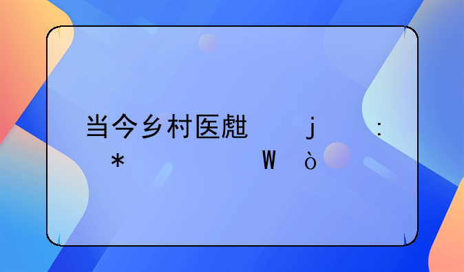 当今乡村医生的现状如何？