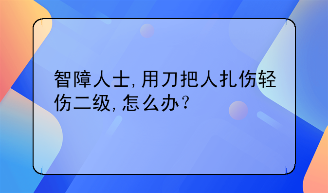 智障人士,用刀把人扎伤轻伤二级,怎么办？