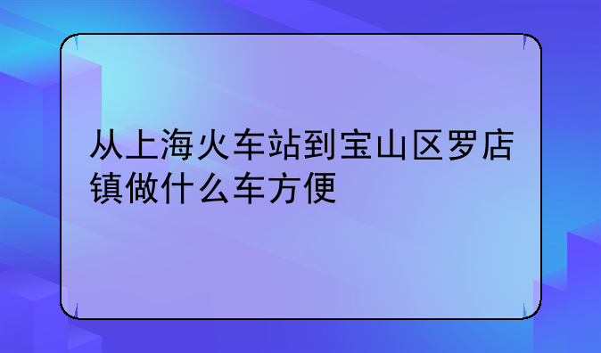 从上海火车站到宝山区罗店镇做什么车方便