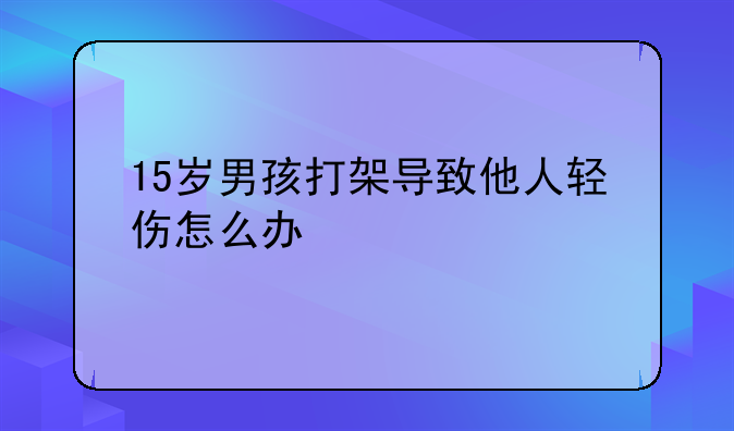 15岁男孩打架导致他人轻伤