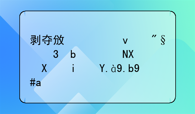 附加剥夺政治权利的意思