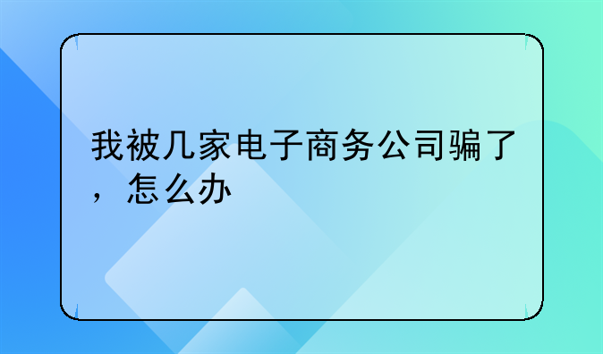 我被几家电子商务公司骗了，怎么办