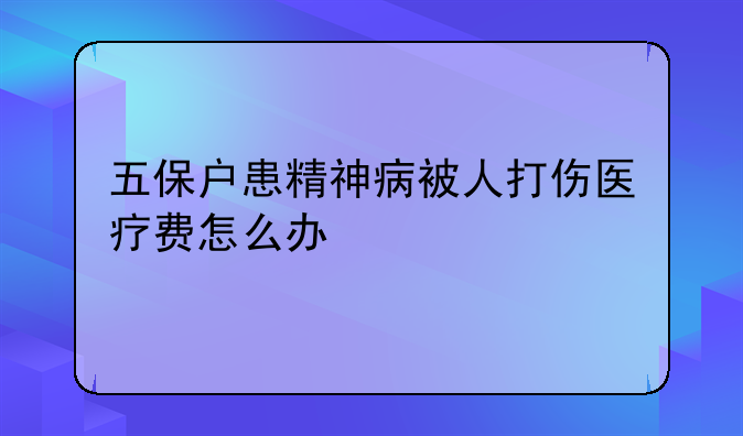 五保户患精神病被人打伤医疗费怎么办