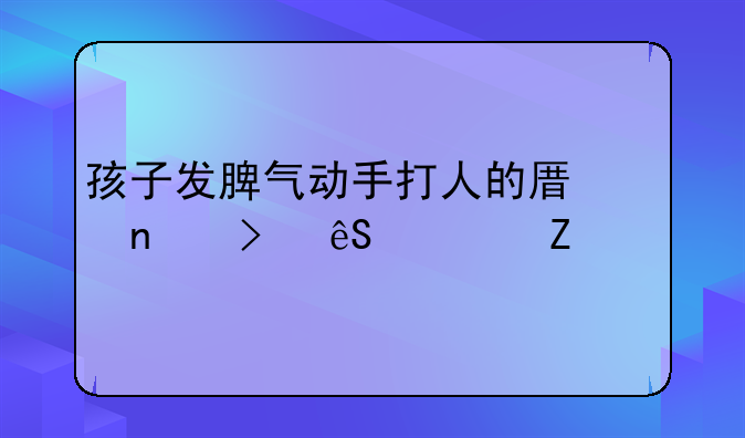 孩子发脾气动手打人的原因及应对方法