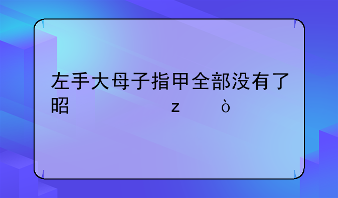 左手大母子指甲全部没有了是几极伤残