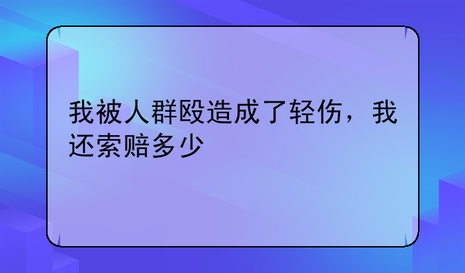 我被人群殴造成了轻伤，我还索赔多少