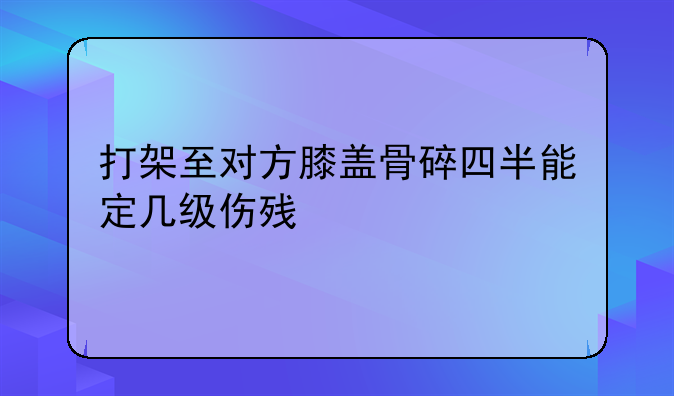 打架至对方膝盖骨碎四半能定几级伤残