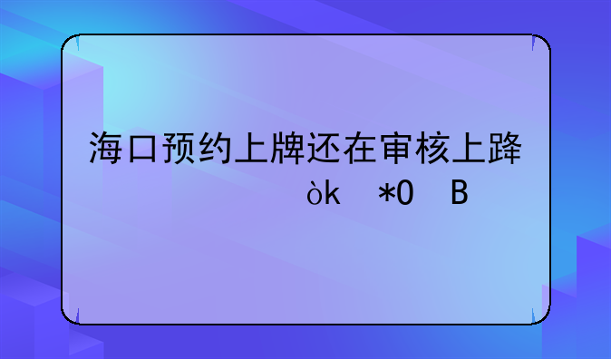 海口预约上牌还在审核上路交警会抓吗