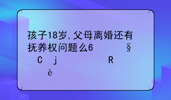 孩子18岁,父母离婚还有抚养权问题么?孩子的费用谁出?