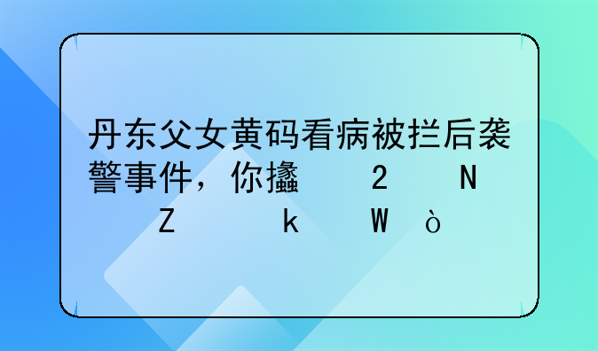 丹东父女黄码看病被拦后袭警事件，你支持哪方做法？