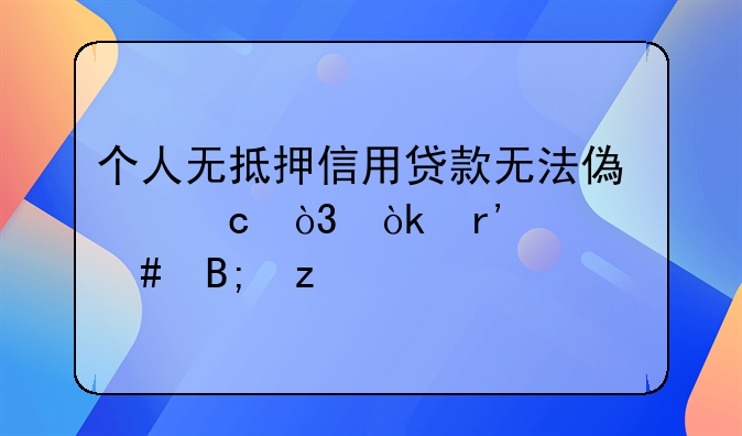 个人无抵押信用贷款无法