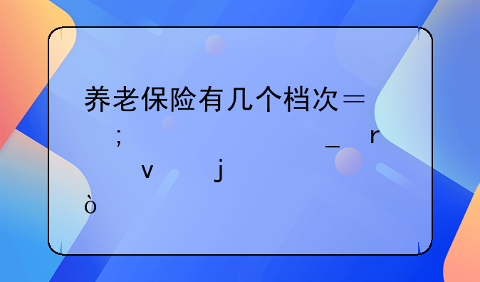 养老保险有几个档次？怎样计算未来的工资？