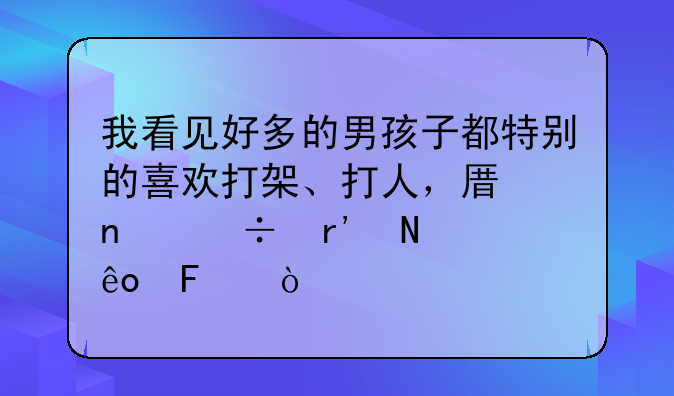 我看见好多的男孩子都特别的喜欢打架、打人，原因都有哪些呢？