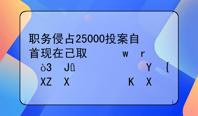 职务侵占25000投案自首现在