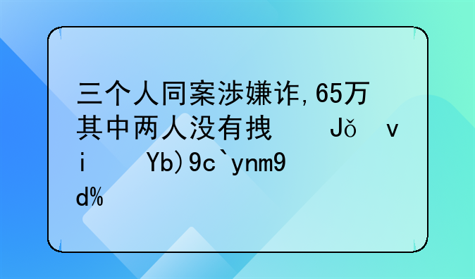 三个人同案渉嫌诈,65万其中两人没有拿钱也是判十年吗？