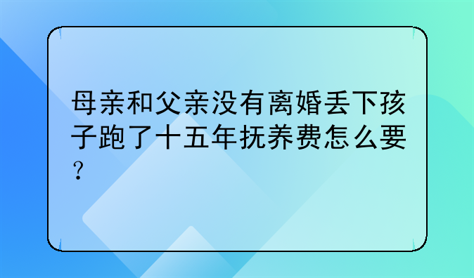 母亲和父亲没有离婚丢下孩子跑了十五年抚养费怎么要？