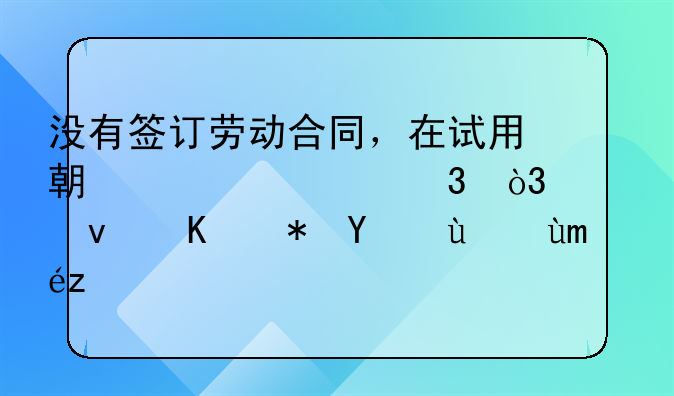 没有签订劳动合同，在试用期内离职，老板不肯结算工资