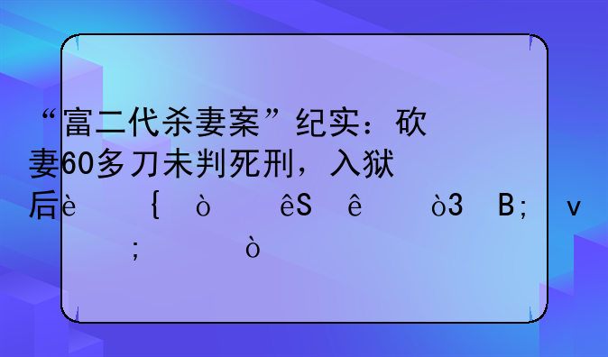 “富二代杀妻案”纪实：砍妻60多刀未判死刑，入狱后连伤五人，后来怎样？