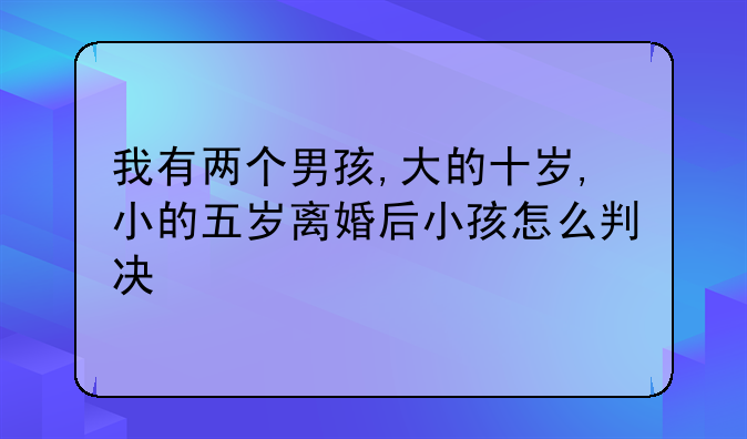 我有两个男孩,大的十岁,小的五岁离婚后小孩怎么判决