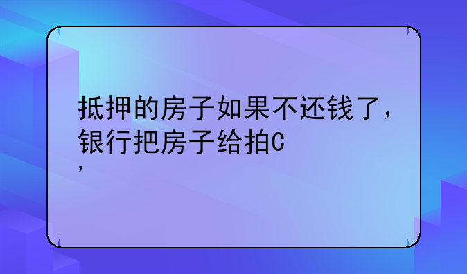 抵押贷款抵押物被拍卖不